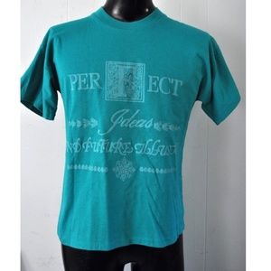 Womens Vintage TShirt Tee Shirt Italy Teal